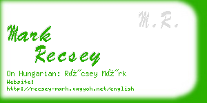 mark recsey business card